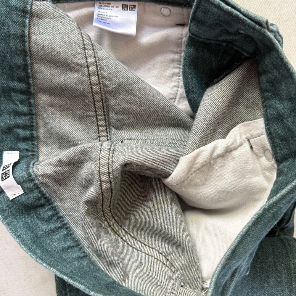 Uniqlo U Mens Green High Rise Straight Leg Jeans 27x32 439566 Christophe Lemaire - Picture 13 of 13